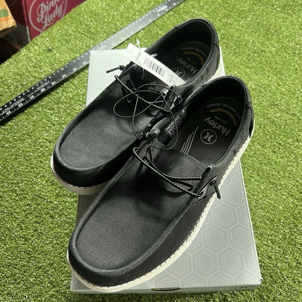 Hurley Nesota Men's Size 8 Black Casual Shoes Memory Foam New in Box